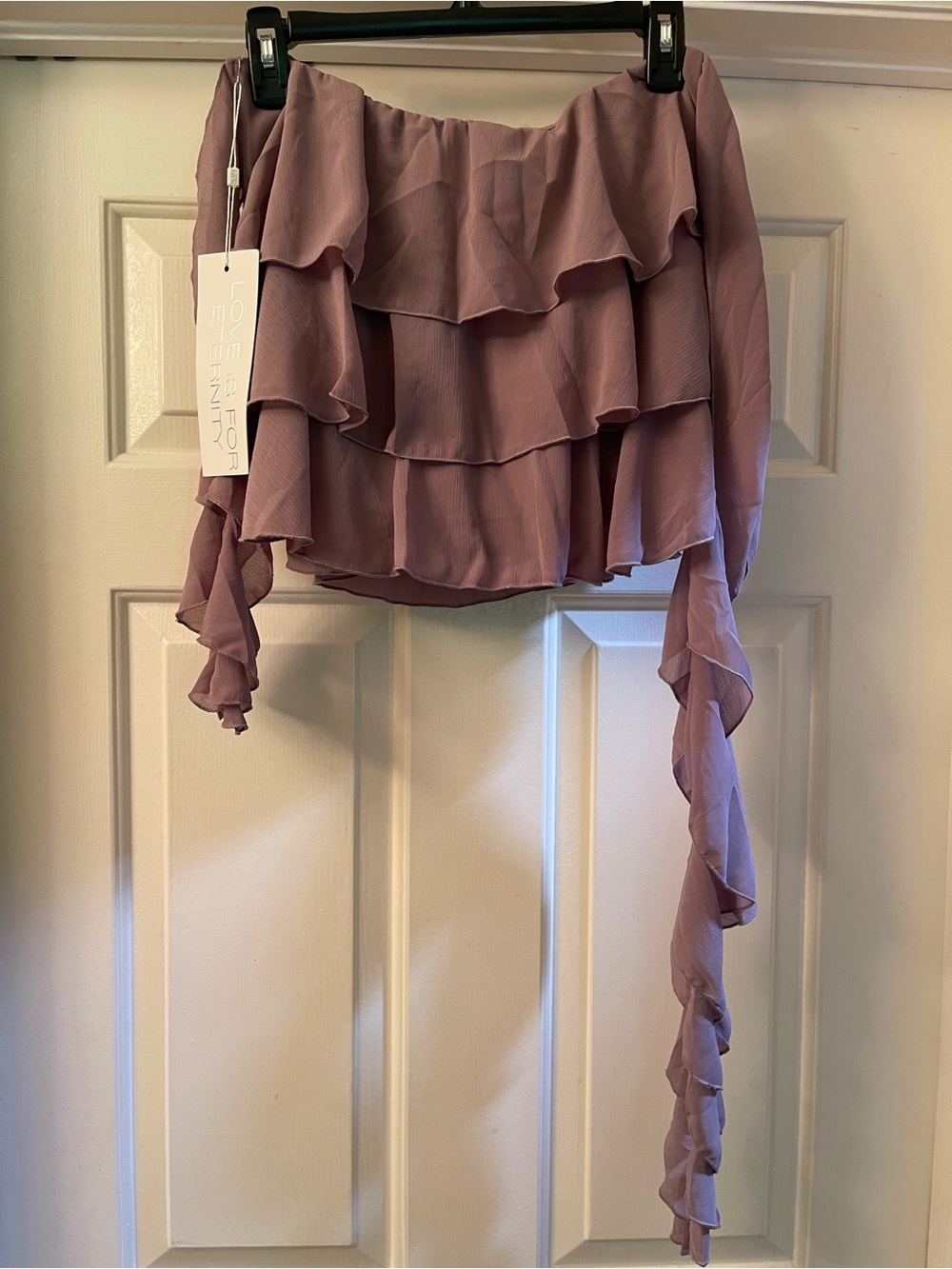 Dusty Mauve Ruffled Mini Skirt